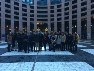 TYs and some 5th Years at the European Parliament in Strasbourg. Photo: Ms. Kenny
