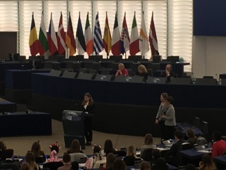 TYs and some 5th Years at the European Parliament in Strasbourg. Photo: Ms. Kenny
