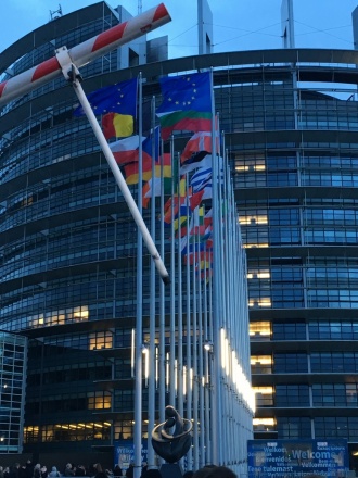 TYs and some 5th Years at the European Parliament in Strasbourg. Photo: Ms. Gordon
