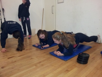 TY students doing TRX training. Photo: Ms. Finnegan
