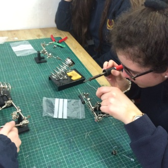 Making LED torches in MakeShop, April 2017 Photo: Ms. Finnegan
