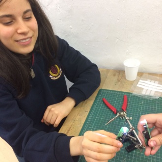 Making LED torches in MakeShop, April 2017 Photo: Ms. Finnegan
