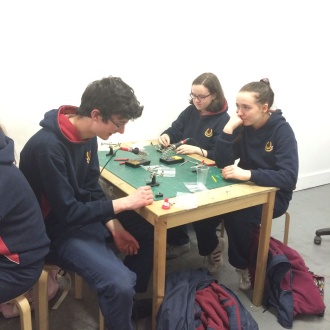 Making LED torches in MakeShop, April 2017 Photo: Ms. Finnegan
