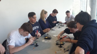 TY students make an LED Torch at a Makeshop workshop Photo: Ms Finnegan
 TY students make an LED Torch at a Makeshop workshop Photo: Ms Finnegan