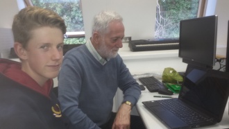 Log on to Learn with TY students and local residents Photo: Ms. Finnegan
