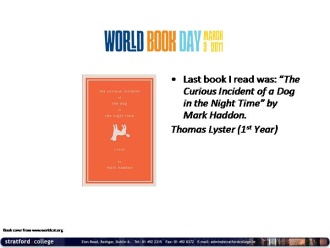 Thomas Lyster (1st Year) reads! 
