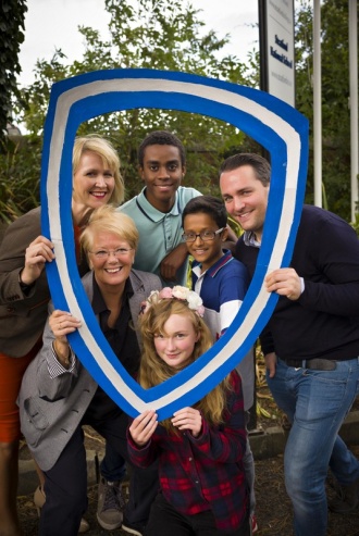 Stratford College awarded the ISPCC Anti-Bullying Shield Flag, September 2016. Photo: John Ohle 
