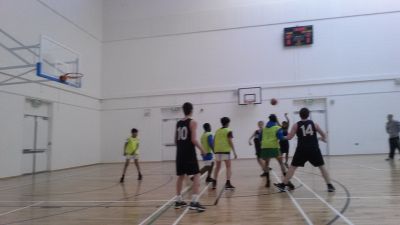 Junior boys basketball teams play against Kishoge Community College