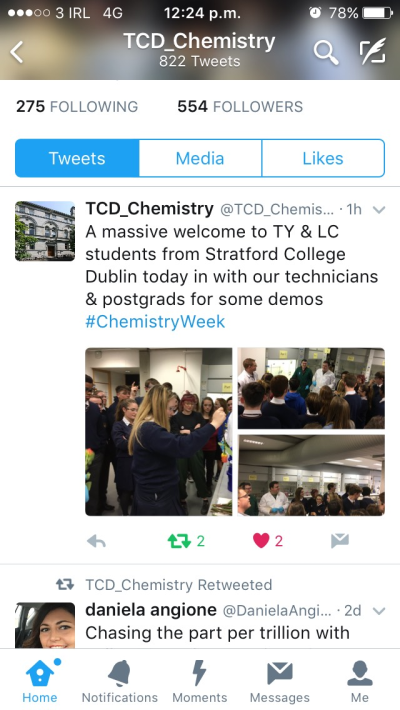 Science Week! 5th and 6th Year students visit TCD’s Chemistry and Physics labs