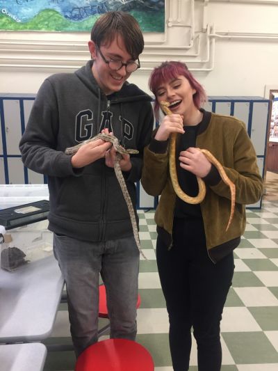 Science Week ends with a big surprise ... reptiles in the hall!