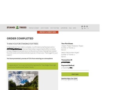 1st Year Science students donated money to Stand for Trees organisation