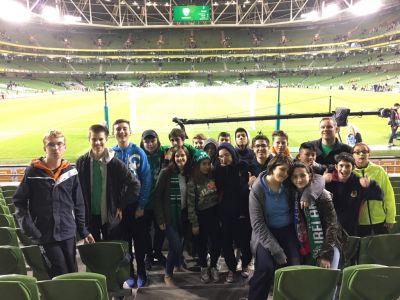 Stratford footballers go see Ireland versus Serbia in World Cup Qualifier