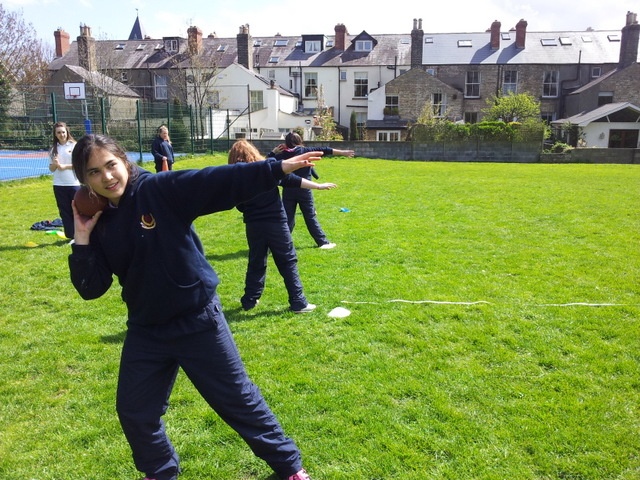 Learning to throw a javelin Photo: Ms. Finnegan
Learning to throw a javelin Photo: Ms. Finnegan