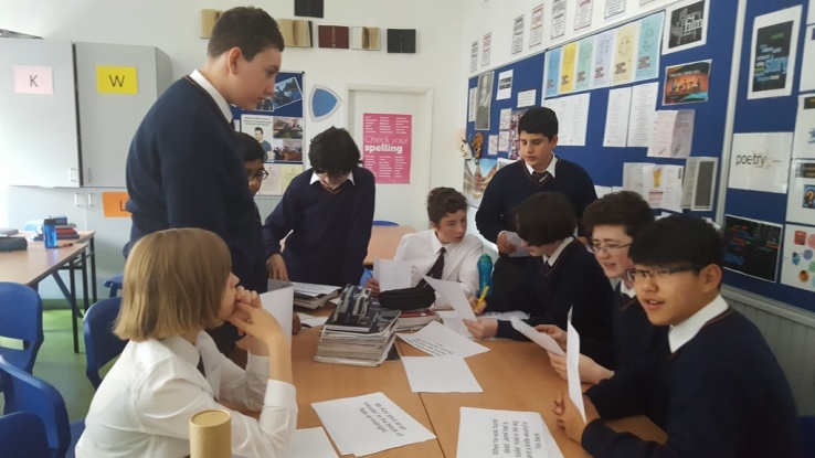 2nd year English students solving a murder mystery! Photo: Ms Reynolds
