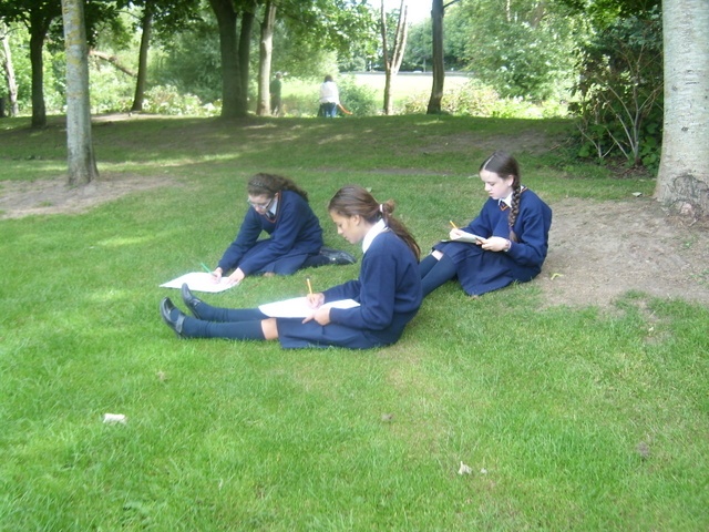 1st Year Art students in Orwell Park. Photo: Ms. O'Neill
