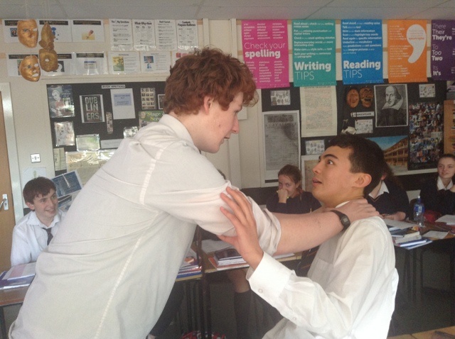 A scene from Othello in 5th Year English class. Photo: Ms. Reynolds
