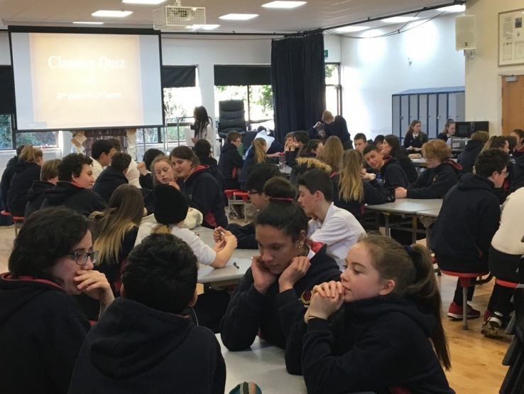 Annual 2nd Year versus 3rd Year Classics quiz Photo: Ms. Donohoe
