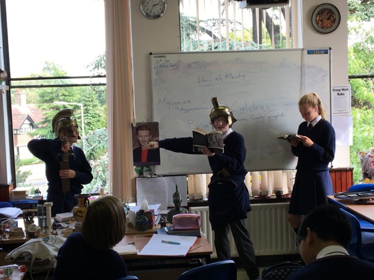 2nd years reenact glimpses of the Illiad Photo: Ms. Donohoe
