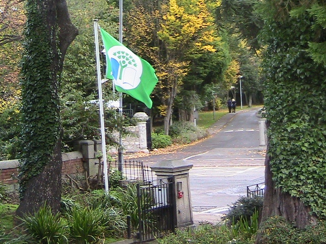 Stratford College's Green Schools Flag. Photo: Ms. O'Kelly
