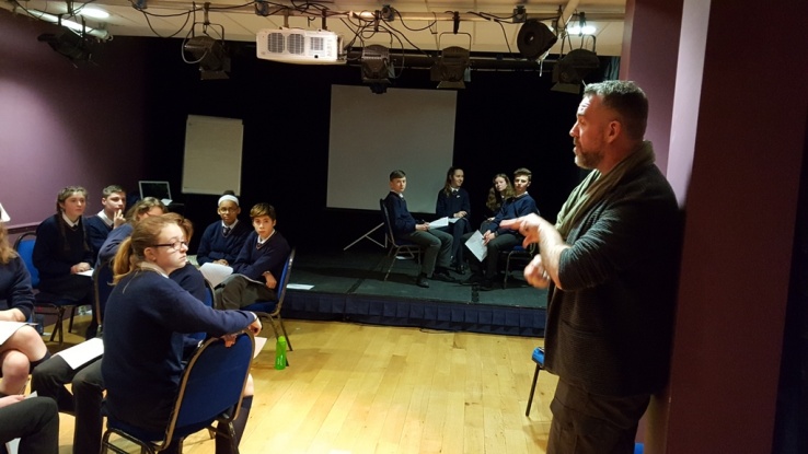 3rd Years discussing "Romeo and Juliet" with the Director Photo: Ms. Reynolds

