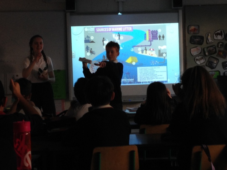 Marine Litter: Green Schools Ambassadors visit Stratford National School, January 2017 Photo: R. Baker (5th Year)
