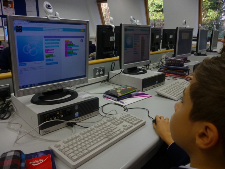 Hour of Code with Ms. O'Sullivan's 1st Year Computer Studies class. Photo: Ms. O'Kelly
