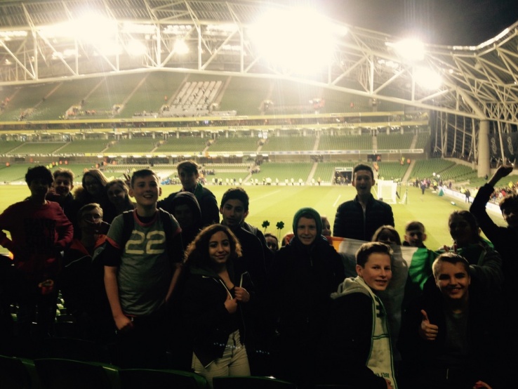 Stratford College football players at the Aviva Stadium, 30th March 2017 Photo: Mr. Priestley
