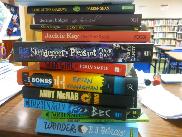 New Library books, May 2017 Photo: Ms. O'Kelly
New Library books, May 2017 Photo: Ms. O'Kelly