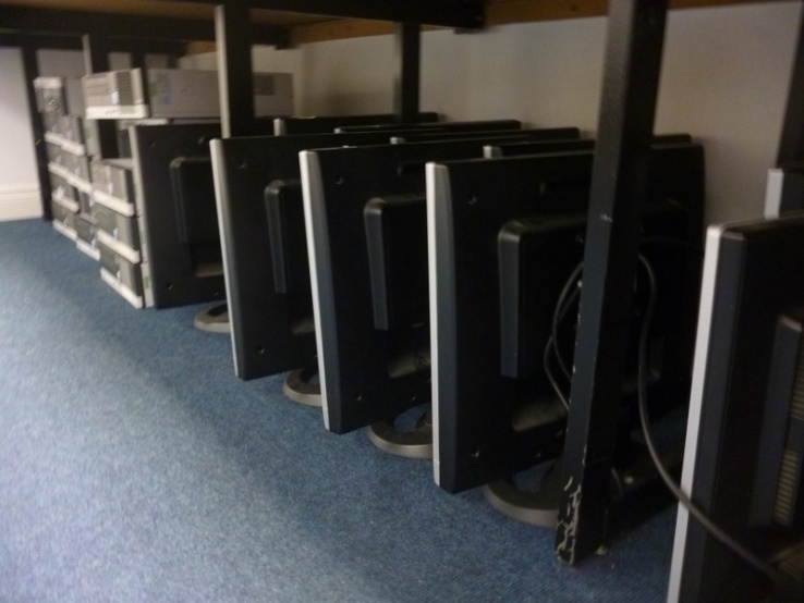 Stratford's old computer lab PCs ready for donating to Camara Photo: Ms O'Kelly
