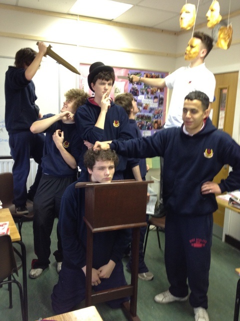 5th Year "Freeze Frame" of scene from Macbeth Ms. Reynolds
5th Year "Freeze Frame" of scene from Macbeth Ms. Reynolds