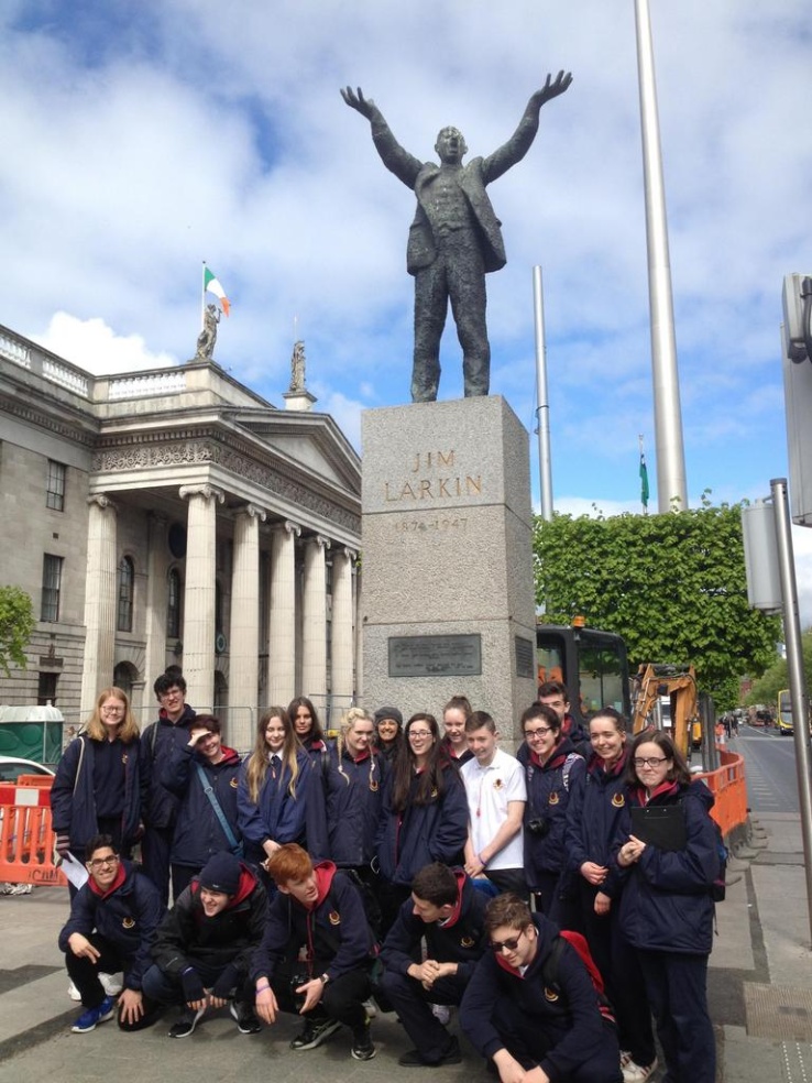 TY Students outside the GPO on their Neo-classical tour of central Dublin Photo: Ms. Donohoe
