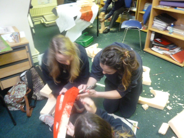 TY students working on Spartan projects. Photo: Ms. Donohoe
