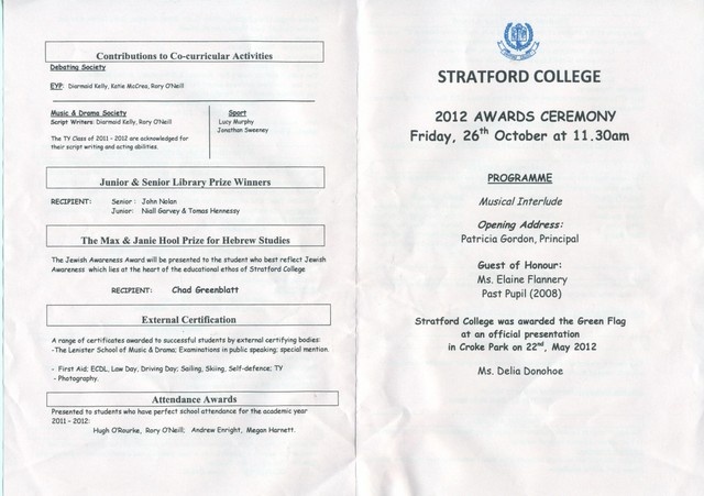 Awards Ceremony2012 Programme1 
