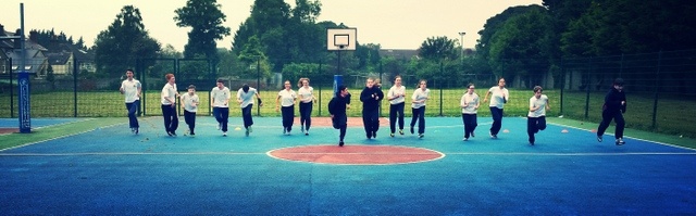 Students taking the beep test. Photo: Ms. Finnegan
