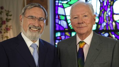 Jonathan Sacks with Gay Byrne Image: www.rte.ie
Jonathan Sacks with Gay Byrne Image: www.rte.ie
