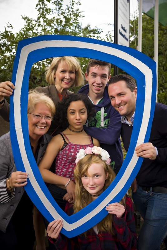 Stratford College receives the ISPCC Anti-Bullying Flag, September 2016 Image: John Ohle
