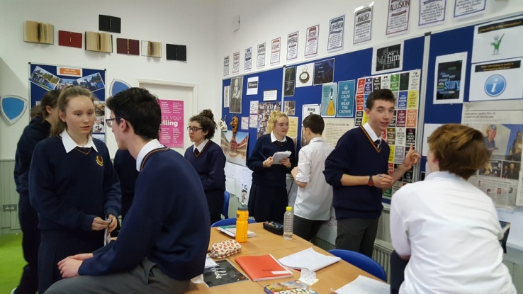 TY English students undertaking their oral book reviews Photo: Ms. Reynolds
