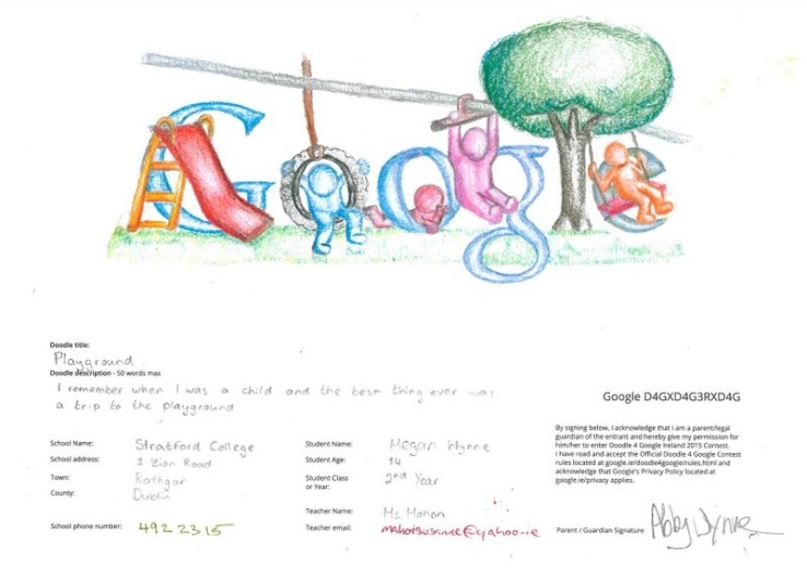 Doodle4Google - Megan Wynne's entry. Image: Ms. O'Kelly
