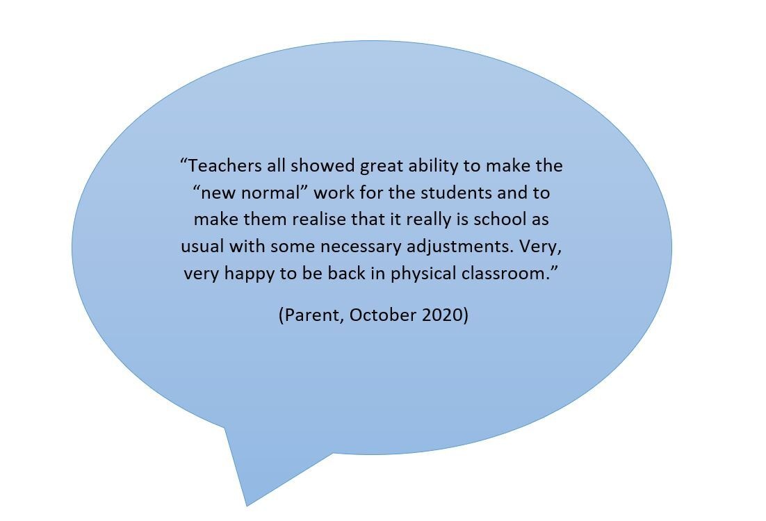 Stratford: parent quote, September 2020 
