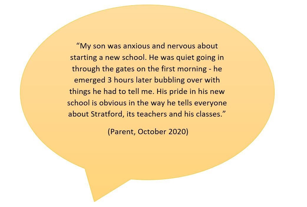Stratford: parent quote, September 2020 
