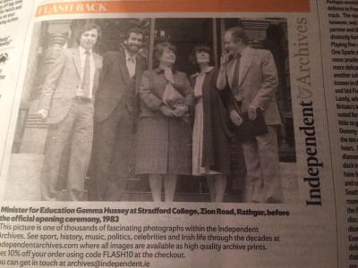 Stratford featured in Irish Independent's Archives photograph