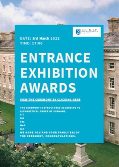 Stratford past pupil (2021) awarded Trinity College Dublin Entrance Exhibition