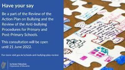 Department of Education: Consultation on the Review of the Action Plan on Bullying and the Review of the Anti-bullying Procedures for primary and post-primary schools