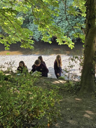 2nd Year Geography students sketching River Dodder features