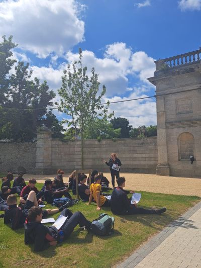 3rd Year Classics students study Ely Arch