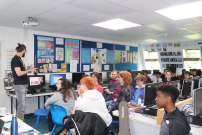 Senior students really engage in 'User Interface Design for Games' talk