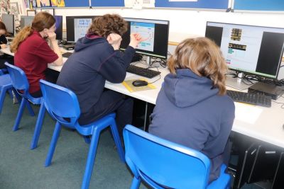 Stratford students doing the 2025 Bebras Computational Thinking Challenge