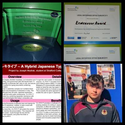 3rd Year student wins Endeavour Award at Dublin City Enterprise Student Awards Finals