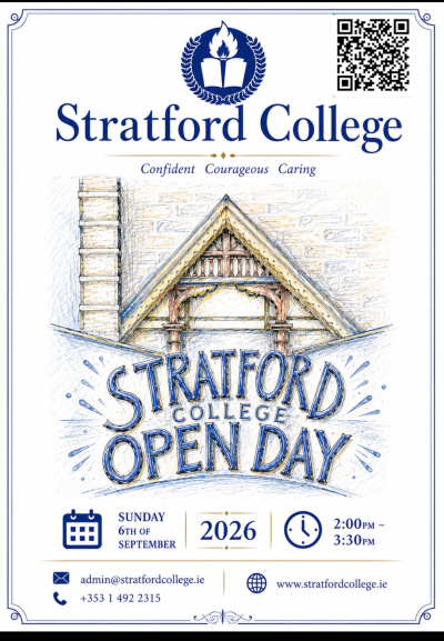 Register now to attend Stratford College Open Day 2026 #openday2026 #1styear2027 #educationmatters