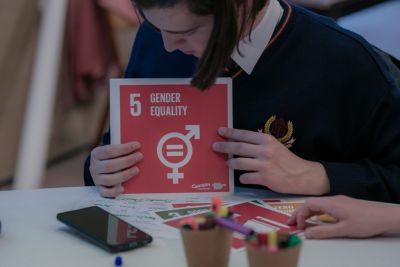 TY's showcase their video at Concern's Agent of Change event